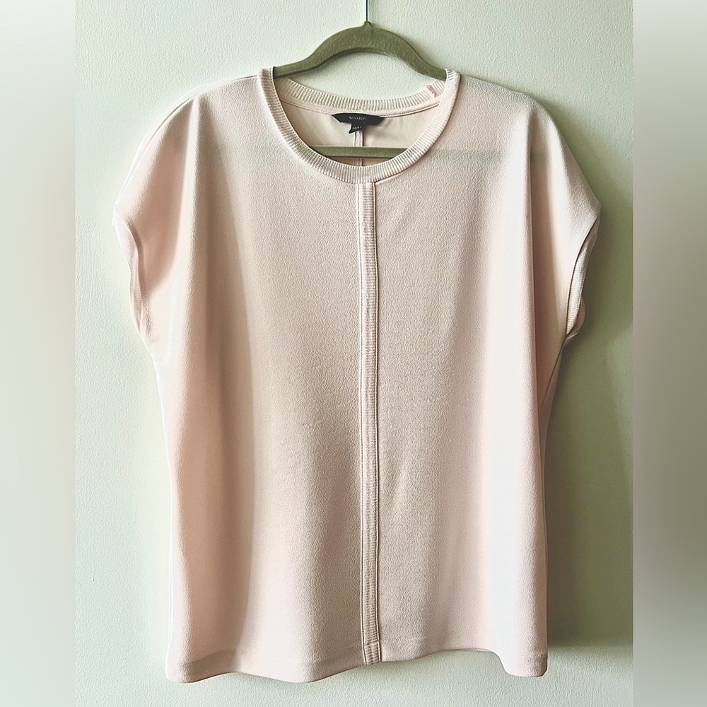 Banana Republic Light Pink Crepe Short-Sleeve Shirt